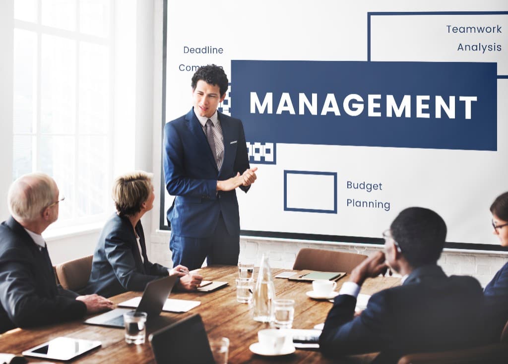 Team in a management workshop